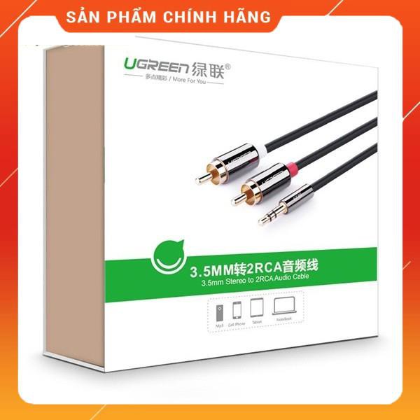 [Mã ELFLASH5 giảm 20K đơn 50K] Dây loa 3.5mm sang 2 đầu AV 2m UGREEN 10584 dailyphukien