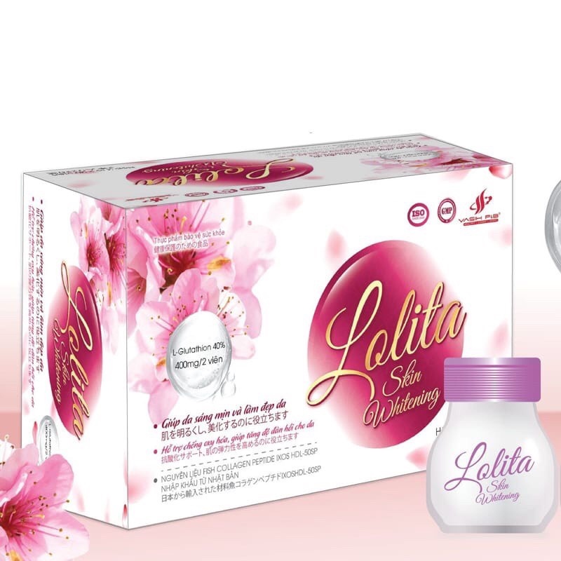 VIÊN UỐNG TRẮNG DA LOLITA SKIN WHITENING hộp 2 lọ* 20 viên