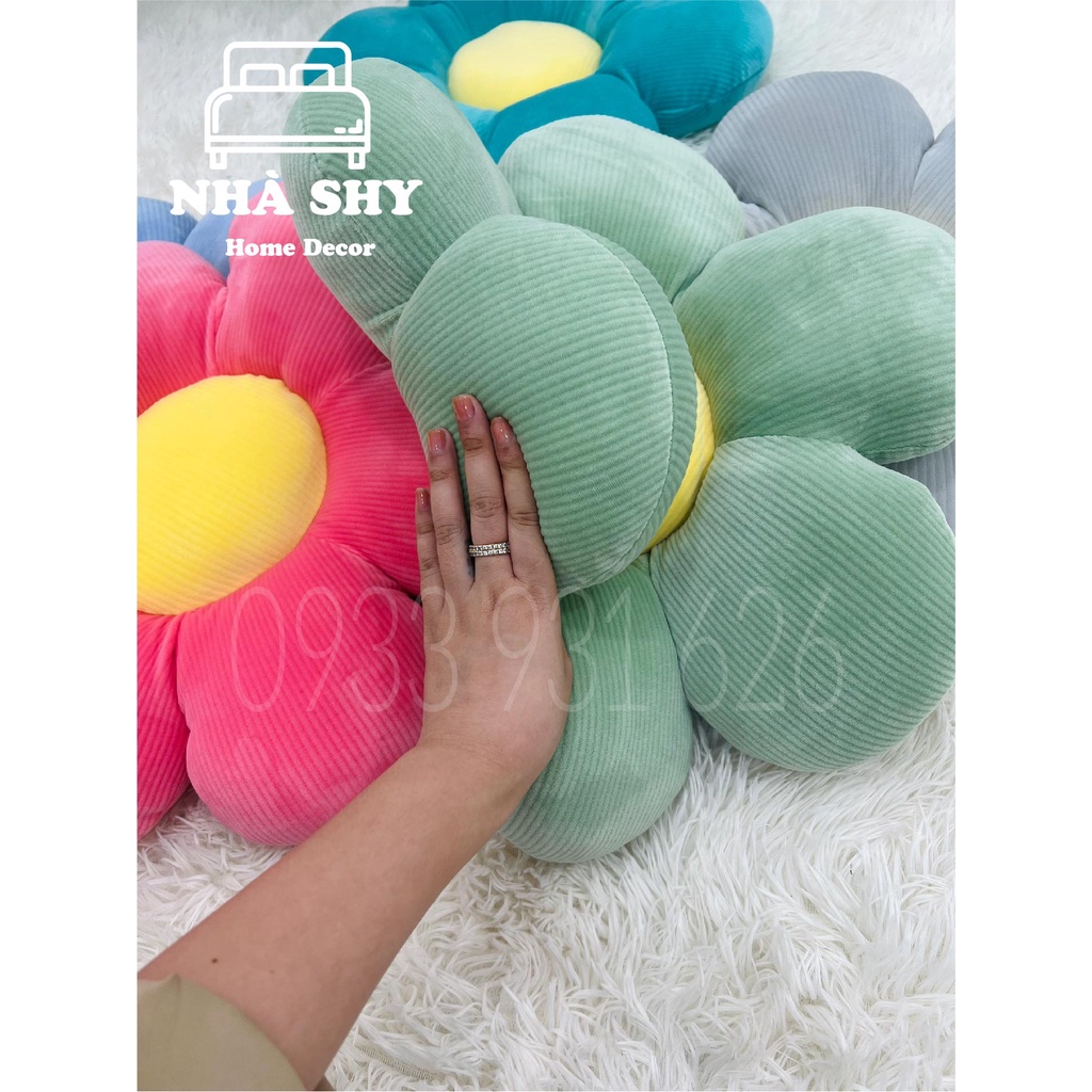 Gối Tựa Bông Hình Hoa Cúc Nhiều Màu Chất Nỉ Nhung Size 45cm