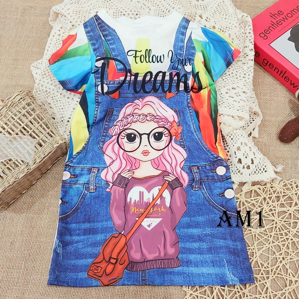 Váy bé gái Đầm bé gái in 3D size nhí đại TN22