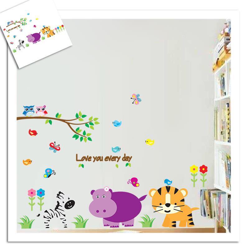 Decal dán tường Vườn thú cho bé