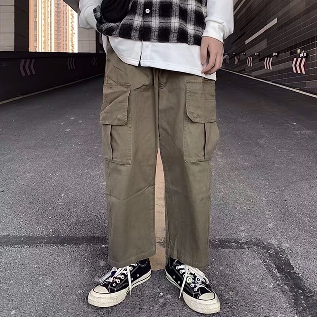 (Sẵn đen)💥Quần Kaki unisex ống rộng phong cách hiphop bụi - 4 ảnh thật cuối | BigBuy360 - bigbuy360.vn