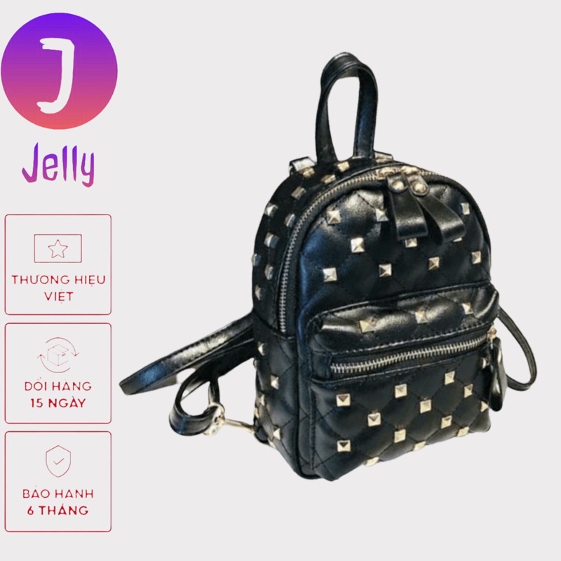 balo tán đinh mini ( màu đen ) -Balo đinh mini balo dinh đen balo thời trang nữ [Jellyfashion]