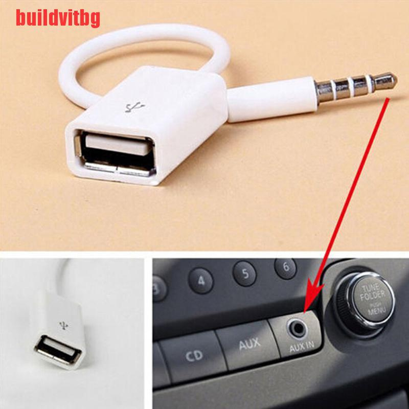 {buildvitbg}3.5mm male aux audio plug jack to usb 2.0 female converter cord cable car mp3 GVQ