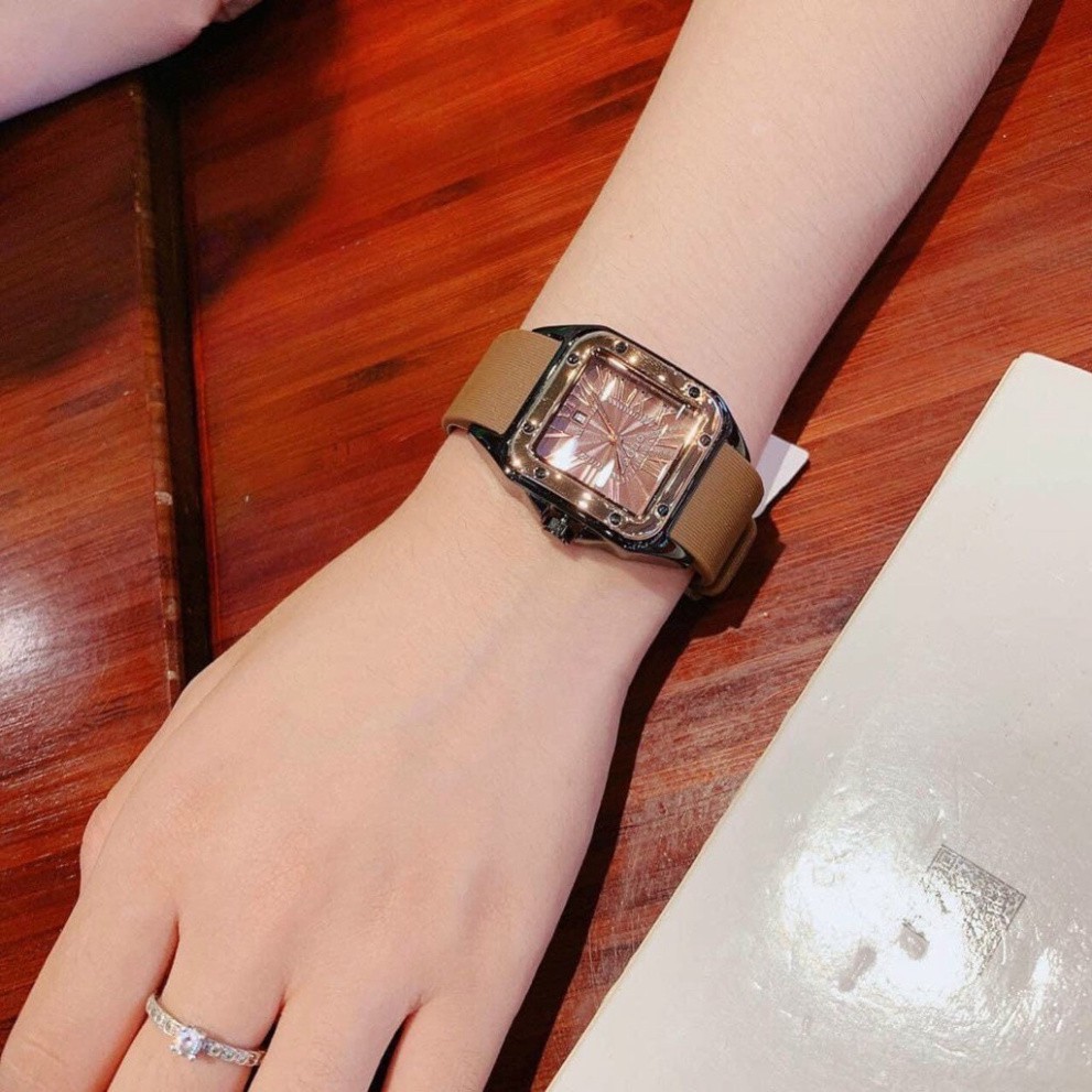 Đồng hồ nữ G.u.o.u dây silicon màu xanh xám cực xinh- GUOU hh-STORE | BigBuy360 - bigbuy360.vn
