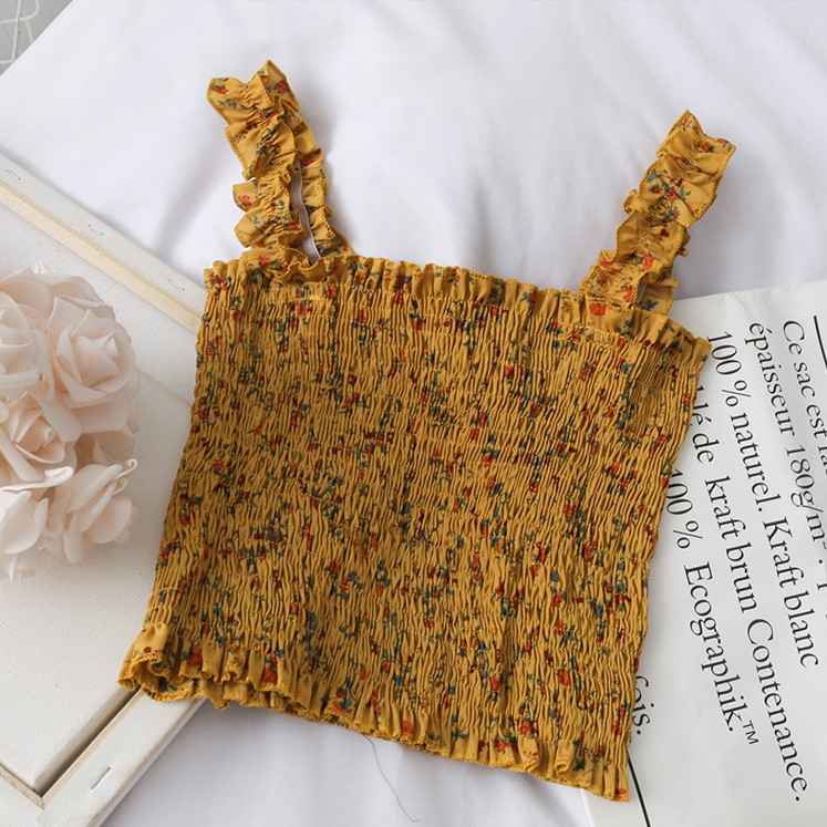 Áo 2 dây MaoMao dáng ôm body họa tiết hoa nhí trẻ trung, Áo hai dây bản to dáng croptop ulzzang Hàn Quốc - C29 | BigBuy360 - bigbuy360.vn