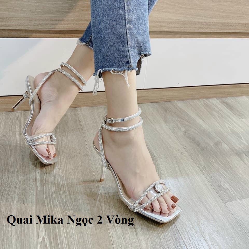 Giày 2021 Giày Sandal Công Chúa Nơ Đá Long Lanh Lấp Lánh Mùa Cưới L95