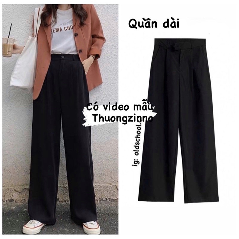 [Ảnh thật/Video] Quần ống rộng Hàn Quốc tông màu lạ