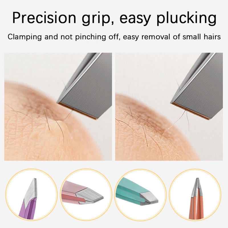 1 Nhíp Nhổ Lông Mày Bằng Thép Không Gỉ Màu Sắc Macaron