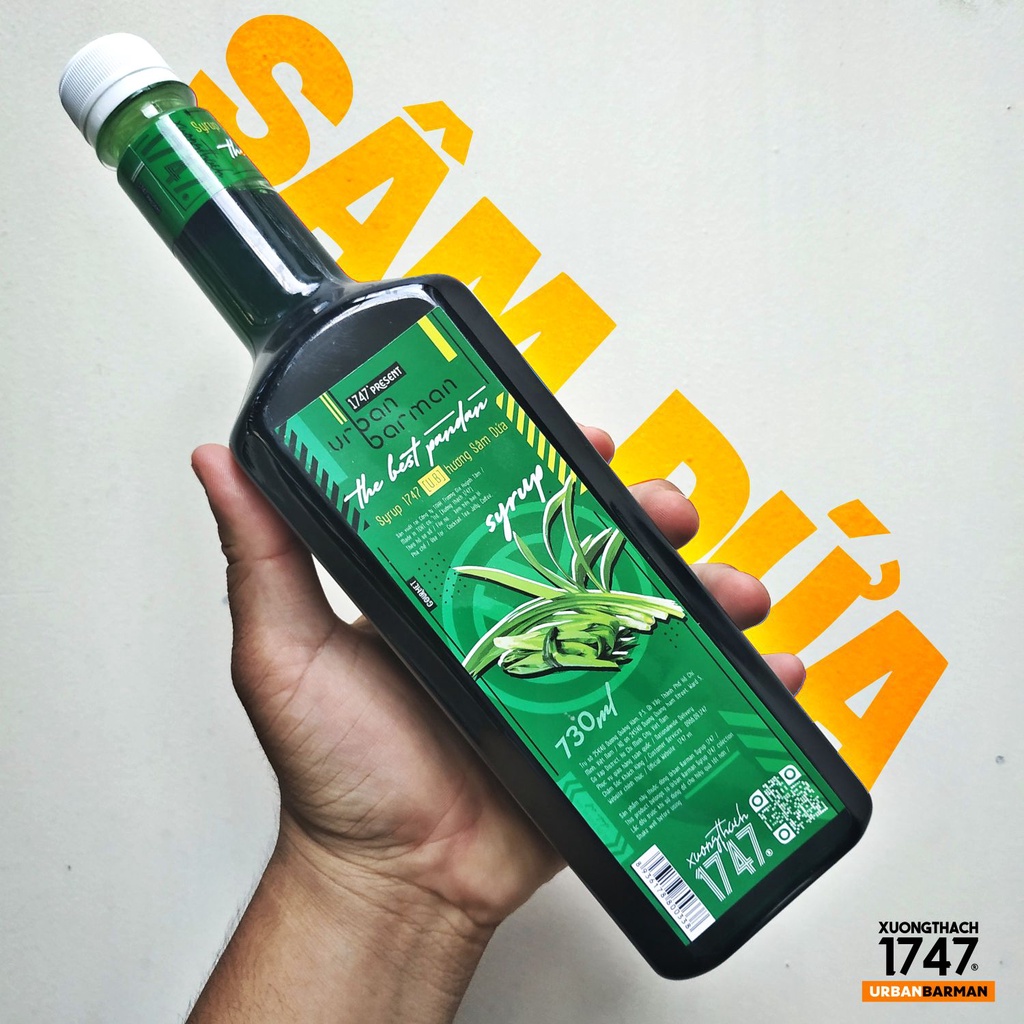 Urban Barman Syrup 1747 - Sâm Dứa | Lá Nếp - Lá Dứa - 730ml - Siro