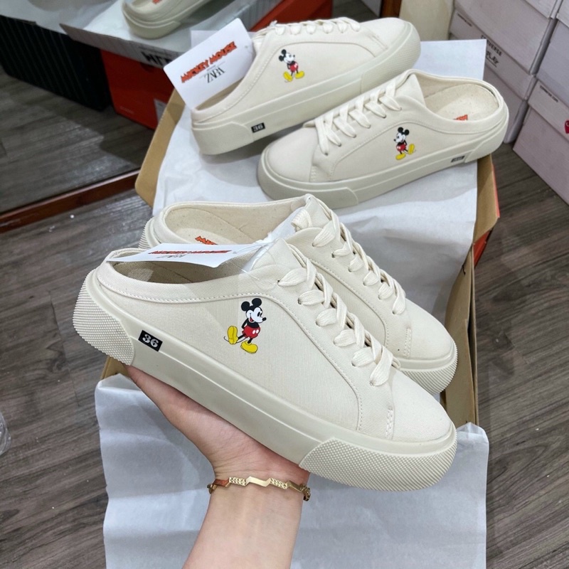 Full bill box+quà tặng🎁Giày thể thao sục mickey đạp gót nữ