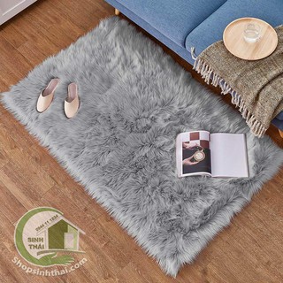 Thảm chụp hình ảnh - thảm lông xù màu xám