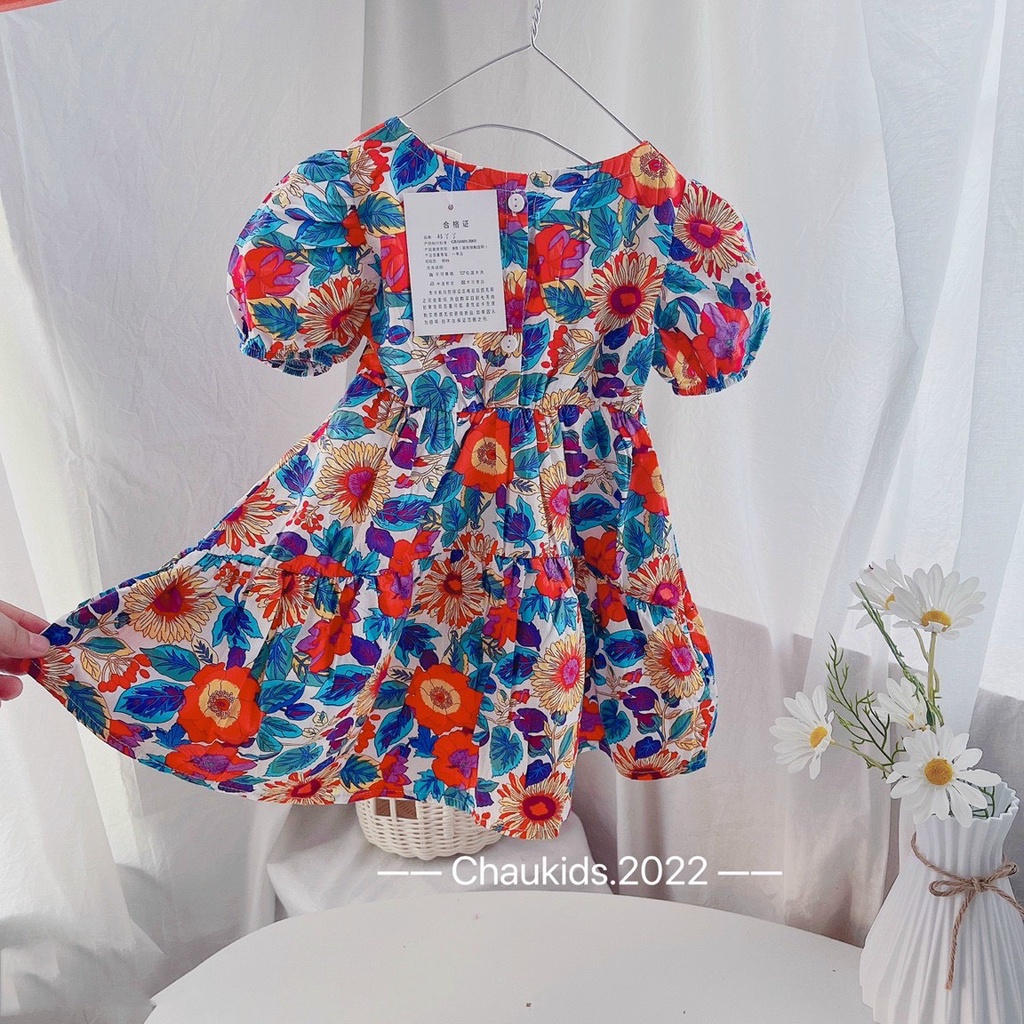 Váy hoa cúc sặc sỡ bé gái Bm_babyshop68