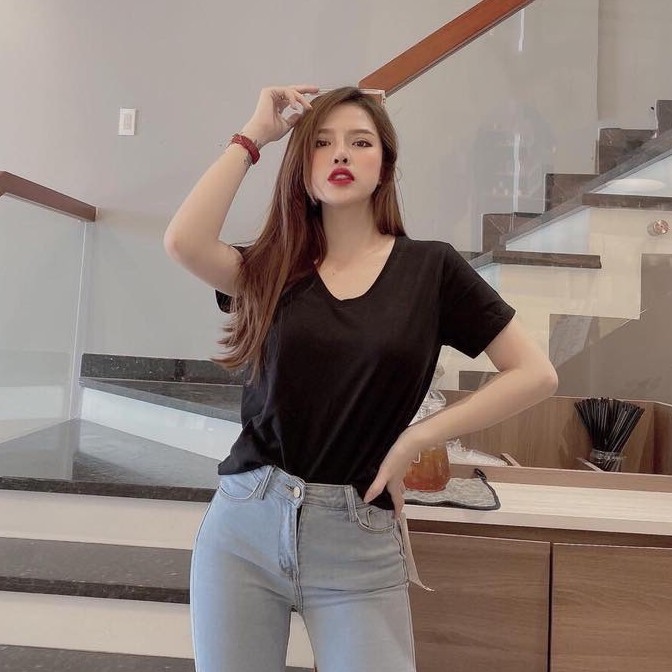 Áo thu nữ đẹp ❤FREESHIP❤ Giảm 5k khi nhập [ao thun] Áo phông nữ  G.AP cổ tim tay ngắn siêu đẹp hàng Việt Nam