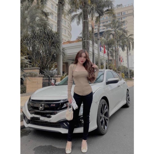 Áo thun Len Tăm Khuy Cổ Vuông 3 Màu Siêu Xinh Có Ảnh Thật Kèm Video Hàng Có Sẵn