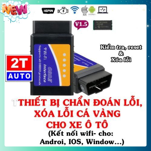 🇳 🇪 🇼®️ Thiết bị quét xóa lỗi cá vàng check engine, scan lỗi ô tô OBD kết nối WIFI APP