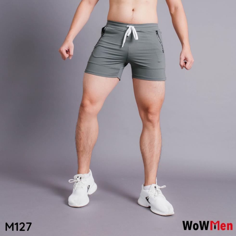 Quần Short Thun Nam Ôm Bó Sát Ngắn Ngang Đùi Tập Gym Thể Thao - M127  ྆ ྇