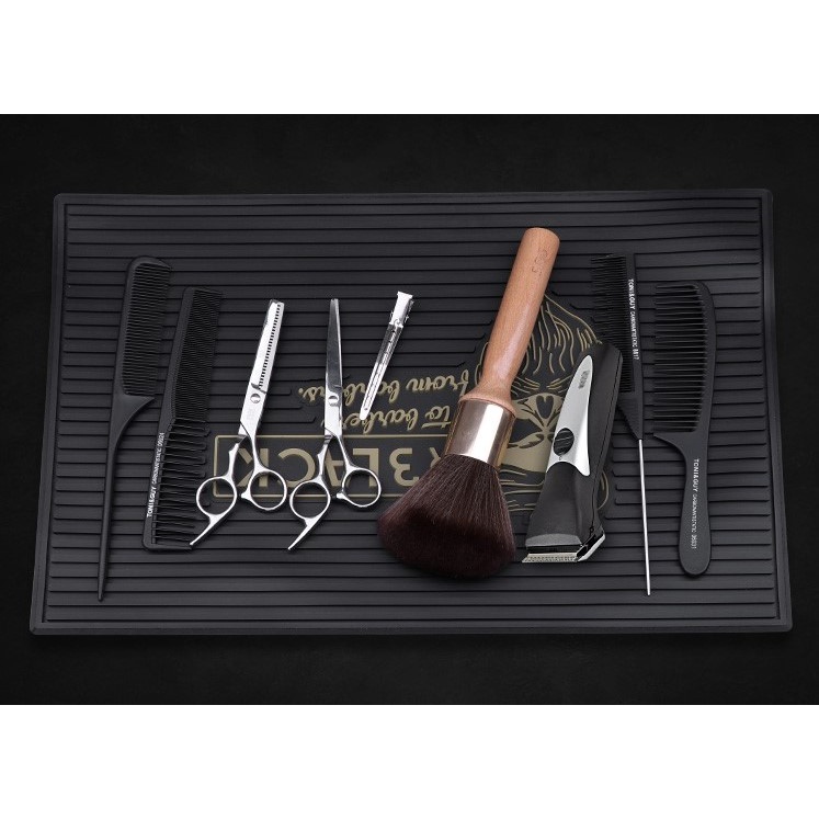 Thảm lót cao su tông đơ đồ nghề tóc barber mr black