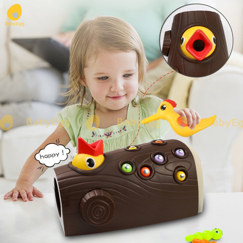 Đồ chơi GIÁO DỤC trẻ em thông minh Bộ chim gõ kiến bắt sâu cho bé trai bé gái 1 2 3 4 tuổi phát triển trí tuệ montessori