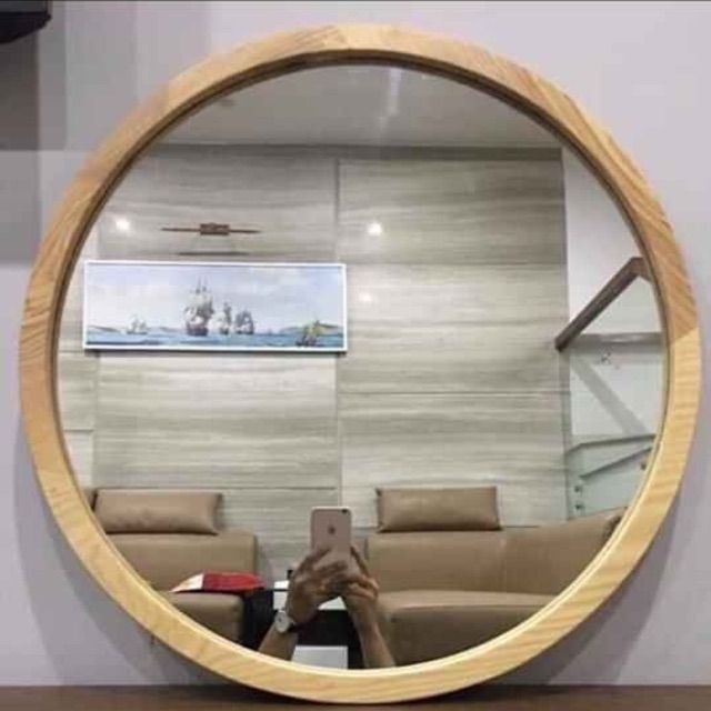 ⚡Xả Kho Thanh Lý⚡ Gương Tròn khung gỗ sồi cao cấp, phong cách hàn quốc.