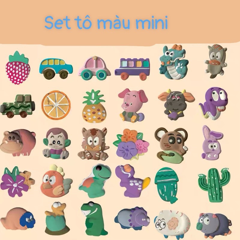 Bộ Đồ Chơi 2 Tượng Tự Tô Tại Nhà Sáng Tạo Cho Bé Trẻ Em [gồm 2 tượng + màu nước + cọ vẽ] -datmoi