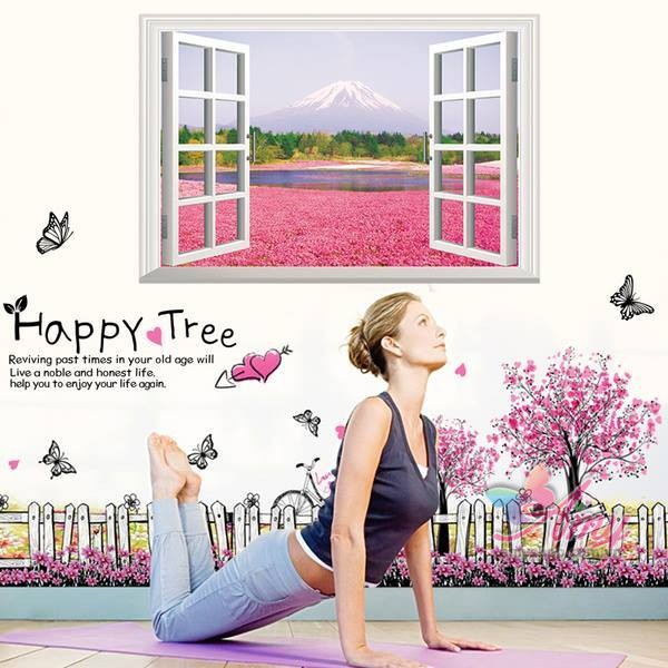 Decal dán tường Combo Cửa sổ và chân tường 2 - PVC vinyl