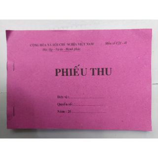 Phiếu thu chi biểu mẫu A5 Bãi Bằng đẹp