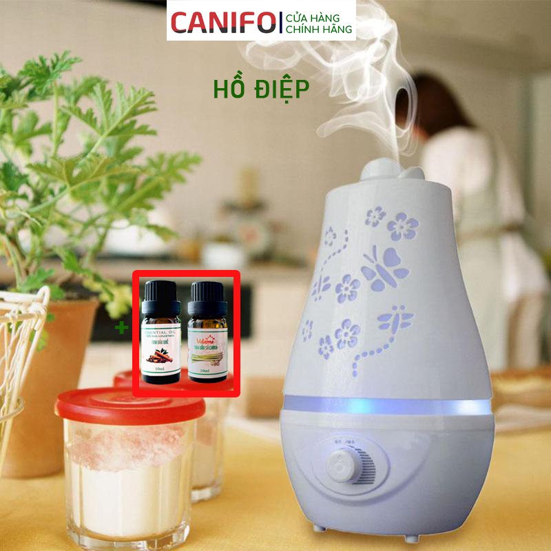 Máy Xông Tinh Dầu CANIFO Đèn Led 7 Màu, Khuếch Tán Phun Sương Tạo Ẩm, Thơm Phòng, Khử Khuẩn