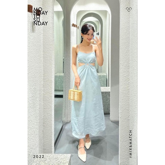 Váy 2 Dây Khoét Eo Chất Liệu Lụa Cao Cấp Không Nhăn, Đầm Maxi 2 Dây Khoét Eo 4 Màu Siêu Xinh Siêu Tôn Dáng