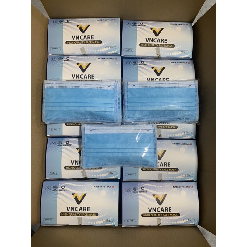 Combo 3 hộp khẩu trang màu xanh VNCARE (Chính hãng) | BigBuy360 - bigbuy360.vn