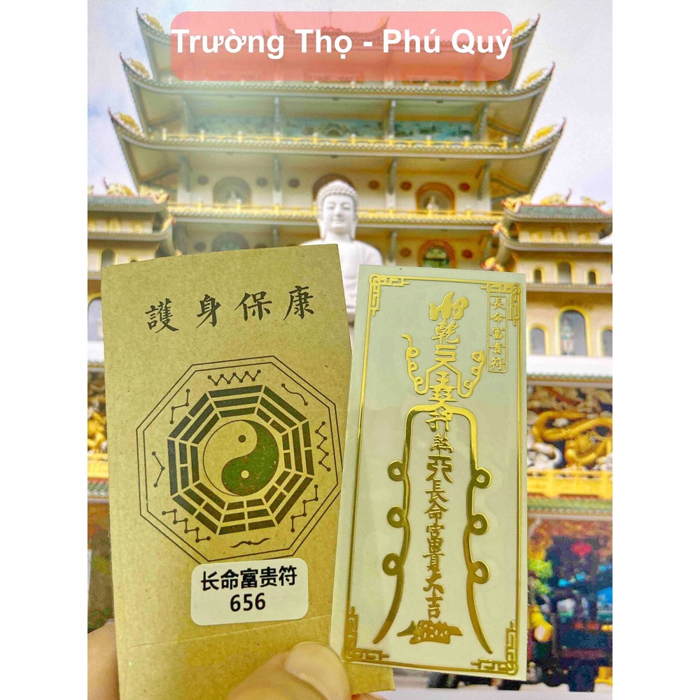 Linh phù TRƯỜNG THỌ PHÚ QUÝ, linh phù đem lại vận may, tài lộc, phù hợp phong thuỷ để trong ví, ốp điện thoại siêu đẹp