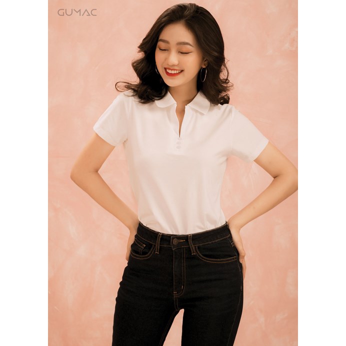 Áo thun nữ cổ bẻ GUMAC AT22002
