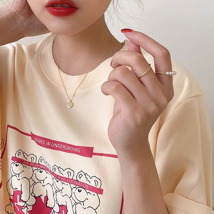 Nhẫn hở đính ngọc trai nhân tạo sang trọng thời trang