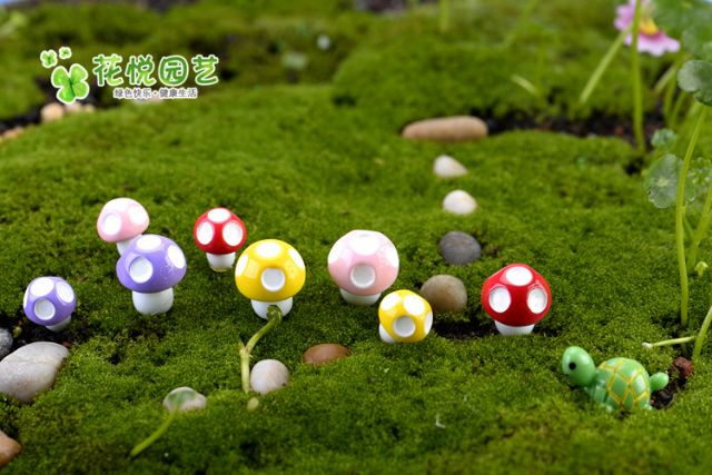 nấm màu lớn làm tiểu cảnh, charm slime, decor mô hình, đồ handmade, DIY