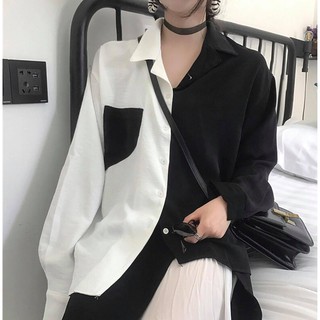 Áo sơmi phối màu túi