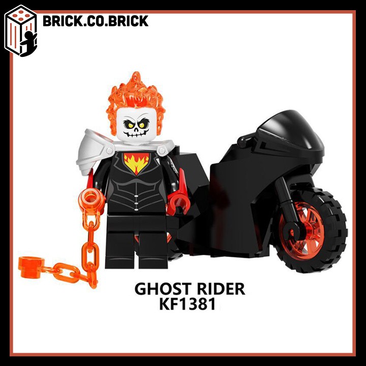 KF6120 - Đồ chơi lắp ráp minifigures và non lego Bộ đồ chơi lắp ráp nhân vật Ghost Rider và siêu xe - Red Hood, Ghost