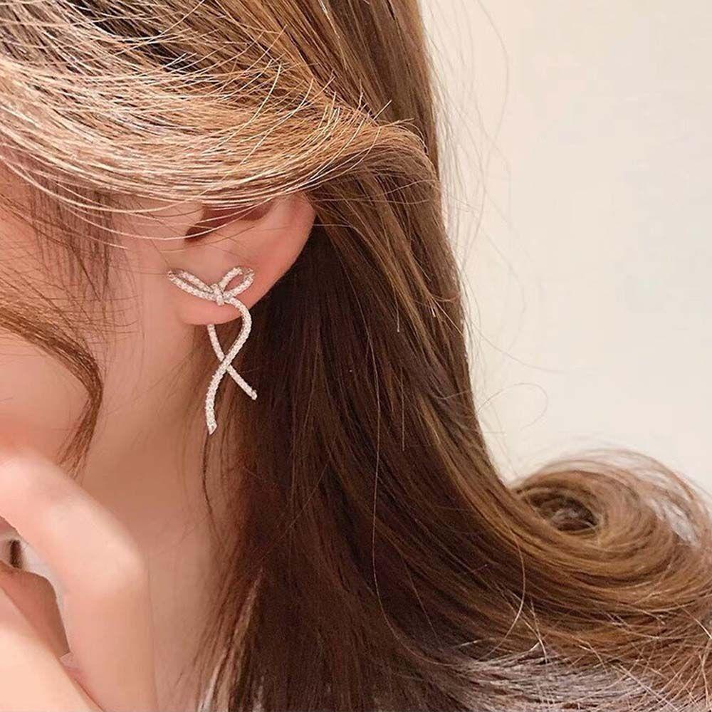 Khuyên Tai Nơ Ruy Băng Tháo Rời Được Thời Trang|Dây Chuyền Mặt Nơ Nhiều Màu Sắc Xinh Xắn Thời Trang|Đôi Bông Tai Dáng Dài Đính Đá Thời Trang Cho Nữ