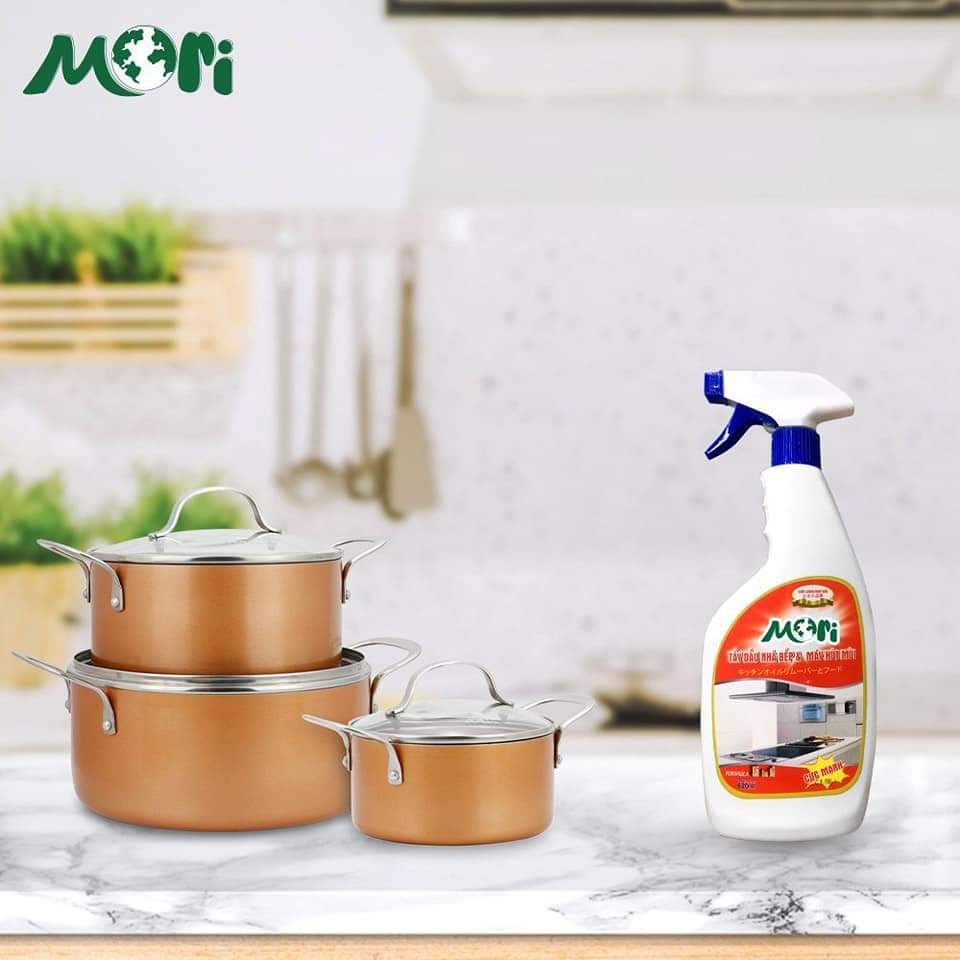 Tẩy dầu mỡ nhà bếp, tẩy dầu mỡ máy hút mùi MORI siêu sạch tiện lợi an toàn - 650ML_CHÍNH HÃNG 100%