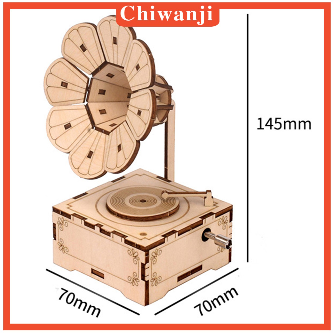 Hộp Nhạc Hình Máy Hát 3d Bằng Gỗ