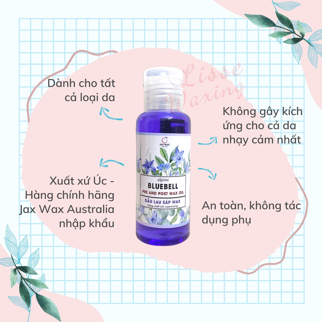 Dầu lau sáp làm sạch da trước và sau tẩy triệt lông Jax Wax nhập khẩu Úc