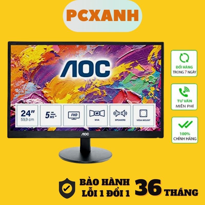 Màn hình máy tính AOC M2470SWH 23.6 inch FHD VA - Bảo hành chính hãng 36 tháng