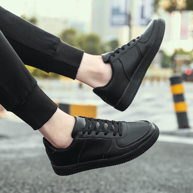 Giày Thể Thao Da Thoáng Khí Màu Đen Size 45 Thời Trang Mùa Xuân Phong Cách Hàn Quốc Cho Nam # Giày Thể Thao Thoáng Khí Kiểu Dáng Năng Động Cho Nam