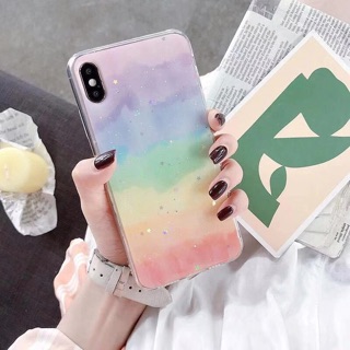 Ốp lưng Iphone nhựa dẻo kèm Popsocket - Rainbow Case 🌈
