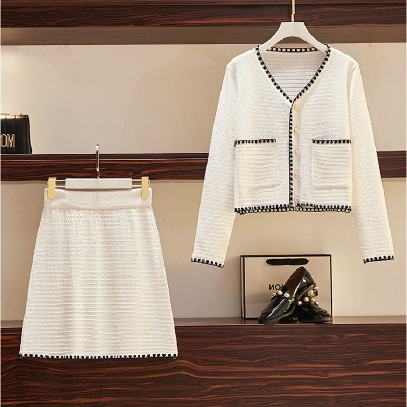 Set bộ nữ 🦋FREESHIP🦋 Áo cardigan nữ kết hợp chân váy ngắn sang trọng xinh đẹp