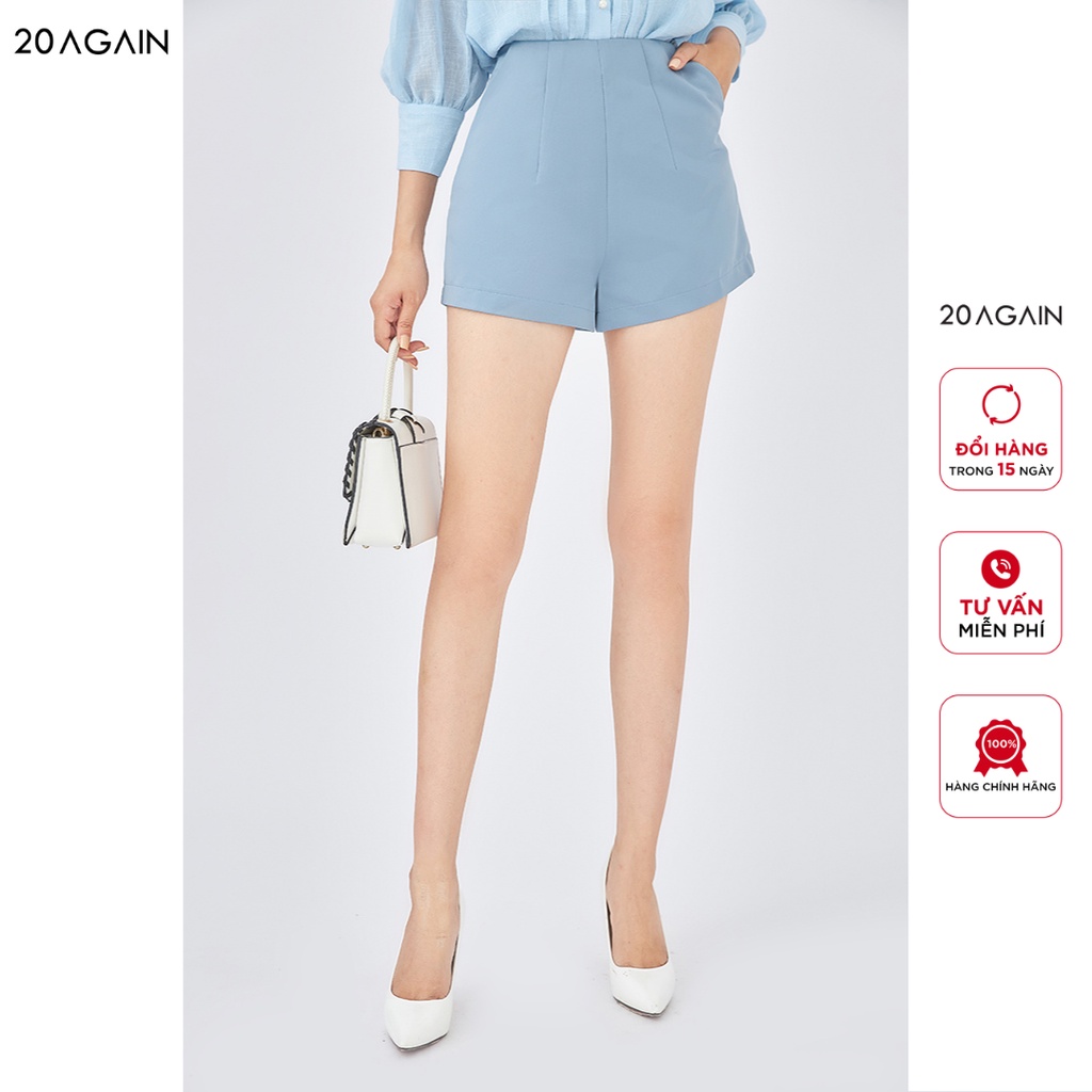 [Mã WABRAG442 giảm 12% đơn 250K] Quần short nữ túi chéo sườn 20AGAIN, thiết kế trẻ trung, hiện đại SVA1247