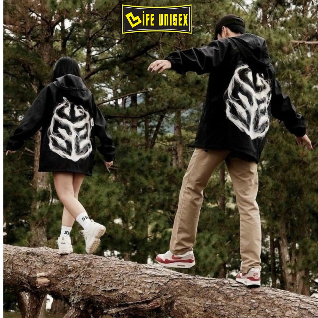 Áo khoác dù in hình SWE khói dành cho nam nữ cho cặp đôi, Jacket form rộng phong cách unisex - Life Unisex