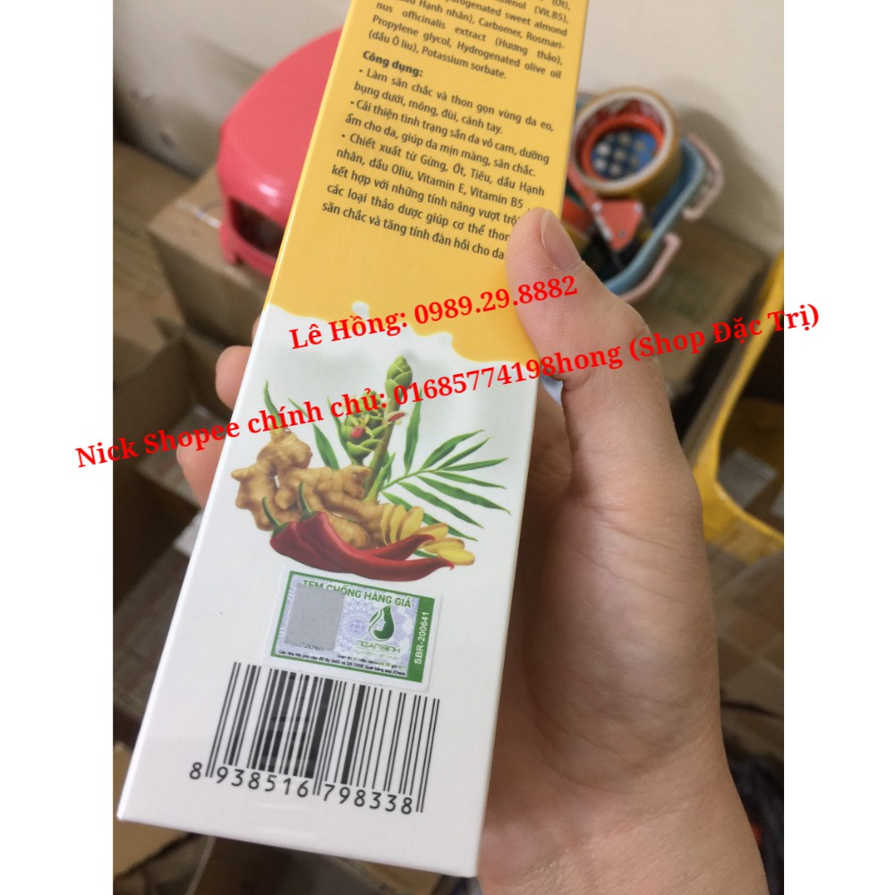 Kem Tan Mỡ Ngân Bình Cao Cấp _ Tặng Thước Dây Đo _ Hộp to 150gr _ Chính Hãng Ngân Bình (Kem tan mỡ gừng ớt Gia truyền)