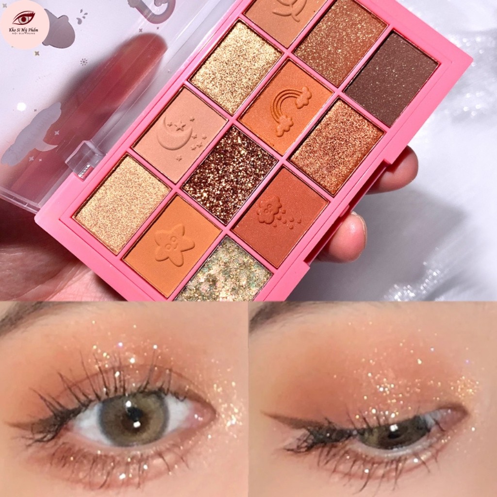 Phấn Mắt SWEET MINT 12 Ô Màu Nhũ BEAUTIFY