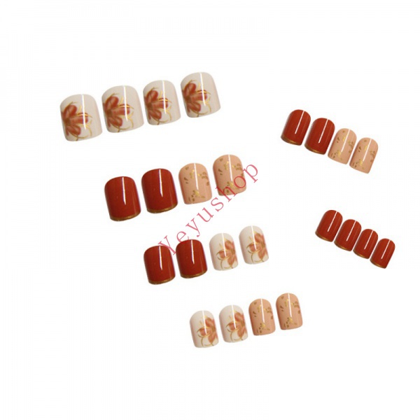 Ye_Set 24 Móng Tay Giả Kèm Keo Dán Dùng Trang Trí Móng Nghệ Thuật