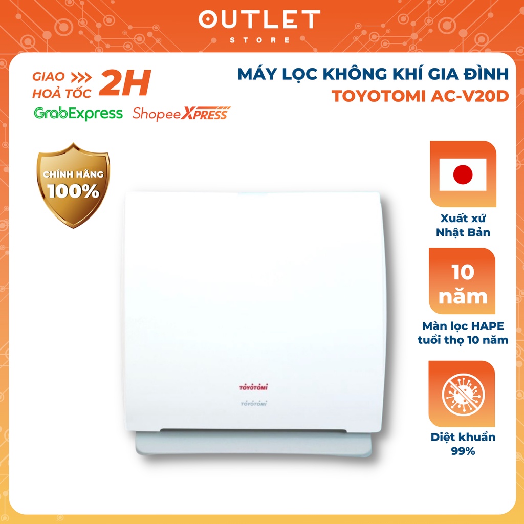 [Mã SKAMSALE03 giảm 10% đơn 200k] Máy lọc không khí gia đình TOYOTOMI AC-V20D , màng lọc HEPA nội địa Nhật Bản sử dụng 1